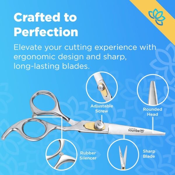 71rNRqKAynL._SL1500_.jpg Equinox Professional Hair Scissors Set - Pro Barber Kit, Includes Cutting Scissors, Thinning Shears, Straight Razor, 3 Combs, Clips, Grippers - Salon & Barber Supplies, Hair Tools