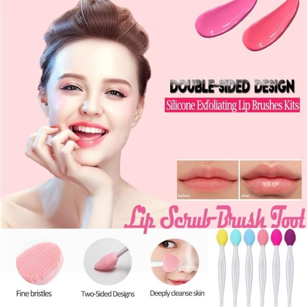 71rStsI0-2L._AC_SL1500_.jpg Lip Scrub Brush Tool,Double-Sided Silicone Exfoliating Lip Brushes Kits,Gentle Lip Exfoliator Scrubber Brush for Smooth,Soft,Bright,Fuller Healthy Lips (Oval - 6Colors)