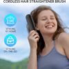 71rUNfJe7uL._AC_SL1500_.jpg Cordless Hair Straightener Brush – Portable Ionic Hot Comb with 65W Fast Charger, Mini Travel Hair Straightening Brush for Women, Lightweight for On-The-Go Styling (Black)