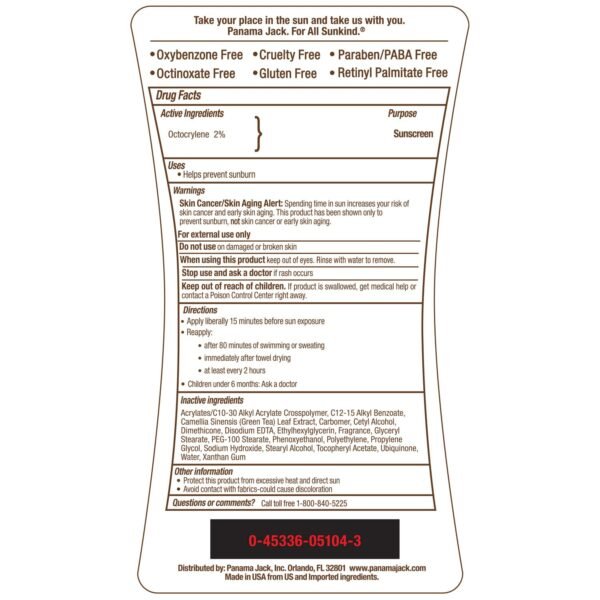 Panama Jack Sunscreen Tanning Lotion - SPF 4, PABA, Paraben, Gluten & Cruelty Free, Antioxidant Moisturizing Formula, 6 FL OZ (Pack of 1)
