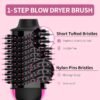 Hair Dryer Brush Blow Dryer in One, Upgraded 4 in 1 Hair Dryer and Styler Volumizer with Negative Ion Anti-frizz Ceramic Titanium Barrel Hot Air Hair Straightener Brush