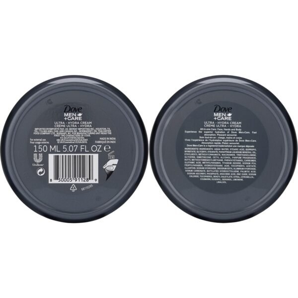 Dove Men+Care Ultra Hydra Cream - Dove Lotion, 3-In-1 Advanced Skin Care for Men, Face Cream, Hand Cream, and Body Lotion for Extremely Dry Skin, All Skin Types, 5.07 Fl Oz (Pack of 12)