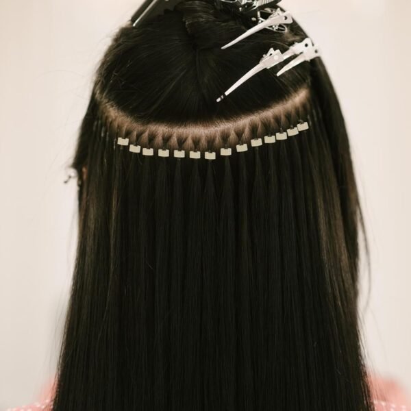 Hair Extension Tools Kit mit 600 Pcs Micro Ring Beads 1 Hair Extension Plier 2 Hook Needle Pulling, Wig Installation Kit, Hair Styling Tools Accessory(Black, Blonde and Brown Beads)