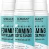 Scrubzz No Rinse Body Wash for Elderly, Rinse Free Cleansing Foam, Waterless Foaming Cleanser for Men and Women, Great for Camping, Gym and Post Workout, Hospital Stays and Post Surgery - 3 Pack