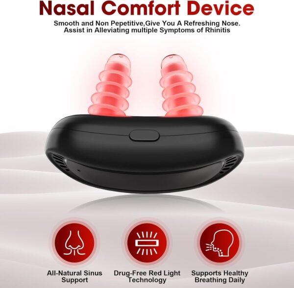 Red Light Therapy for Nose,LED Nasal Device for Sinus Relief&Dry Nose,Portable USB Charging Light Therapy