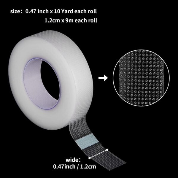 71sGvWX5oJL._SL1500_.jpg Kirecoo 6 Rolls Adhesive Eyelash Tape, Breathable PE Lash Tape,Eyelash Extension Supplies - 9 m/10 Yard Each Roll (Transparent)