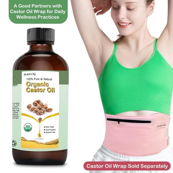 71sI629D97L._SL1500_.jpg USDA Organic Castor Oil 8 fl oz - Cold Pressed, Hexane Free, Unrefined for Hair Growth, Eyelash & Skin Care | 100% Pure Natural Castor Seed Oil in Glass Bottle