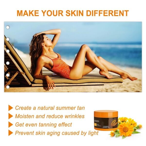 Luxury Intensive Tanning Gel, Natural Tanning Accelerator Cream Gel, Carrot Sun Tanning Gel, Intensive Tanning Luxe Gel, Intensive Tanning Gel for Sunbed Outdoor Sun Tanning (1pcs)