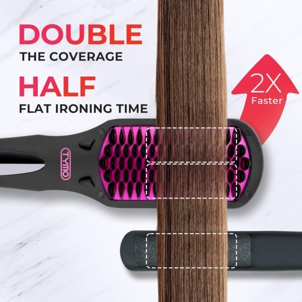 71saoDL9YfL._AC_SL1500_.jpg TYMO Ionic Hair Straightener Brush - One-Step Hair Straightener for Women, Straightening Brush with Negative Ions, 16 Temp Settings, LCD Display, Dual Voltage, Hot Comb Flat Iron for Frizz-Free Styles