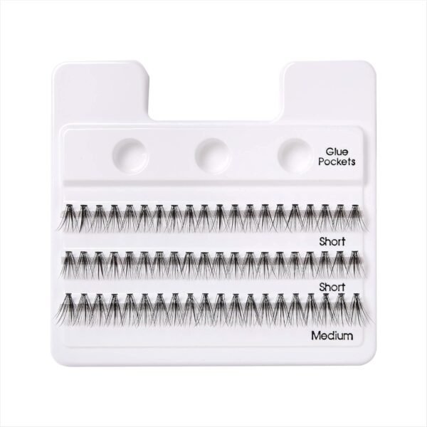 KISS Lash Couture Faux Mink Lash Extensions, Style 'Venus', Exclusive Flat-Band Technology, Short & Medium Length, 60 Individual Lash Clusters, Glue On Lashes