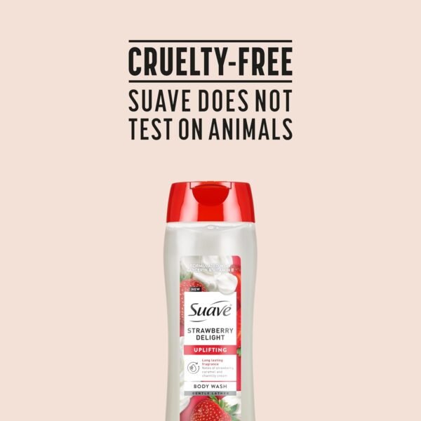 Suave Strawberry Delight Uplifting Body Wash, Formulated with Glycerin and Vitamin E for Hydrating and Gently Cleansing Skin, 18 oz, 6 Pack
