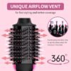 Hair Dryer Brush Blow Dryer in One, Upgraded 4 in 1 Hair Dryer and Styler Volumizer with Negative Ion Anti-frizz Ceramic Titanium Barrel Hot Air Hair Straightener Brush