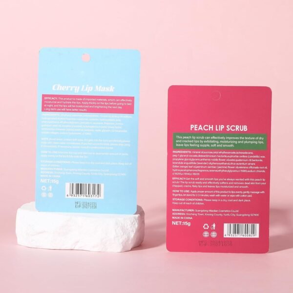71syVGF2jnL._SL1500_.jpg Cherry Lip Mask+Peach Lip Scrub for Women Dry, Cracked and Dark Lips – Lip Scrubber Exfoliator and Organic Lip Scrubs Exfoliator and Moisturizer with Lip Brush – Vegan, Cruelty-Free Lip Care Products