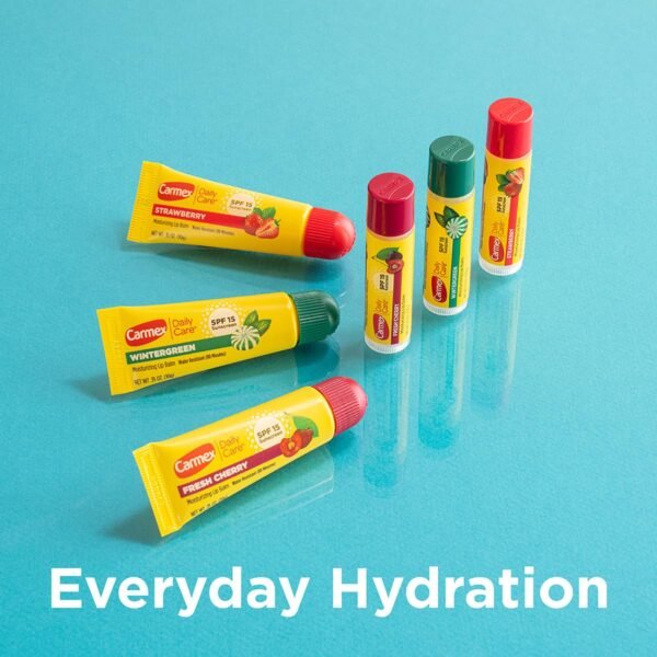 71syh2DOvLL._SL1200_.jpg Carmex Daily Care Moisturizing Lip Balm Pack, SPF 15, Multi-Flavor Lip Care Variety Pack Bag, 9 Count (3 Tubes, 6 Sticks)