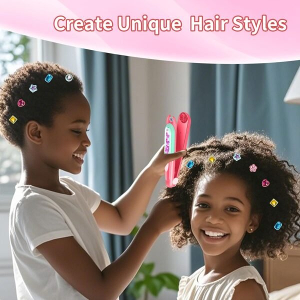 Hair Gem Stamper Kit, Hair Bedazzler Styling Tool with Reusable Rhinestones, Girls Hair Accessories, Birthday Gift Toy