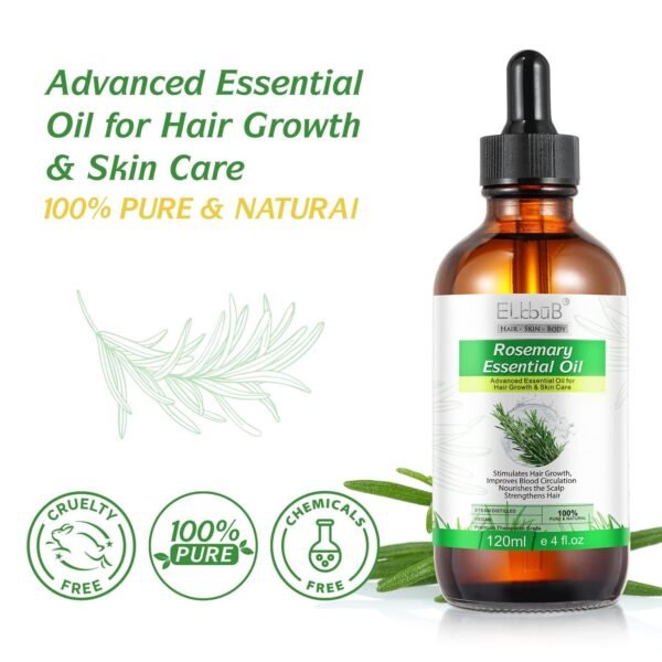 71tgUSv8L._SL1500_.jpg Rosemary Oil for Skin Care & Stimulates Hair Growth for Men Women -120ml 100% Pure Rosemary Essential Oil for Eyebrow and Eyelash, Nourishes The Scalp