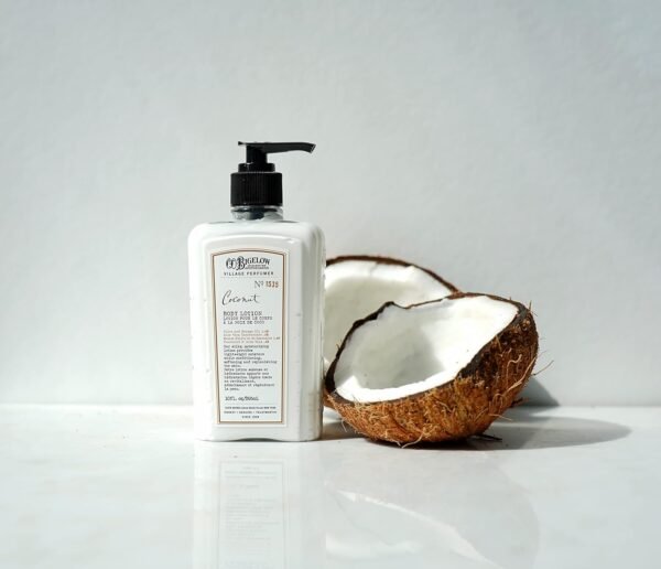 C.O. Bigelow Coconut Moisturizing Body Lotion for Women and Men, Village Perfumer Lotion with Olive Oil, Borage Oil, and Aloe Vera, 10 fl oz