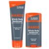 Mando Whole Body Deodorant - Invisible Cream Tube and Solid Stick - 72 Hour Odor Control - Aluminum Free, Baking Soda Free, Skin Safe - 3.0 Ounce Tube and 2.6 Ounce Solid Stick Bundle - Mt Fuji