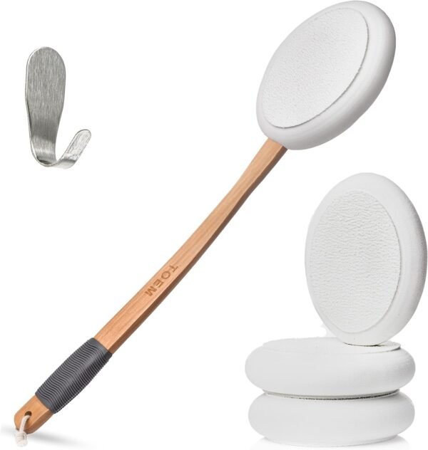 Lotion Applicator For Back | Easy Reach | Lotion | Cream | Sunscreen | Self Tanner | For All Skin Types | Includes 1 Applicator Handle, 4 Pads & 1 Hook (4 Pads)