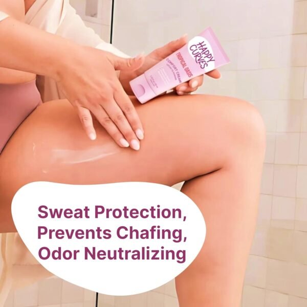Lotion to Powder Anti Chafing Odor Control Cream for Women: Aluminum-Free Cream for Private Parts, Under Breast, & Body 2.25 Fl Oz (1 Pack, Tahitian Vanilla)