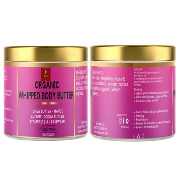 Body butter cream for dry skin, cocoa butter body cream with shea butter and coconut oil, deeply moisturizing and nourishing, 8 fl oz (pack of 1)