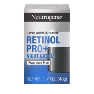 71tMQsTv8XL._SL1500_.jpg Neutrogena Retinol Pro+ Anti-Wrinkle Night Moisturizer, Rapid Wrinkle Repair, Anti-Aging Face & Neck Cream, Formulated without fragrance, parabens, dyes, & phthalates, Retinol, 1.7 oz