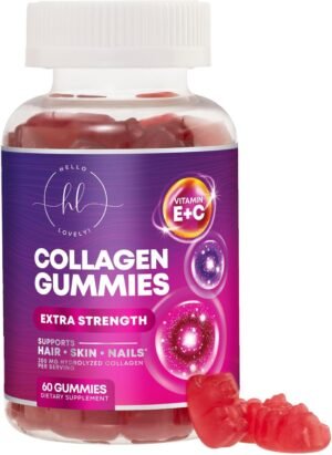 Collagen Peptide Gummies for Women with Biotin - Hydrolyzed Collagen for Hair, Skin, Nail, Bone Health & Joint Support - Extra Strength Best Peptides Supplement for Women & Men, Non-GMO - 60 Gummies
