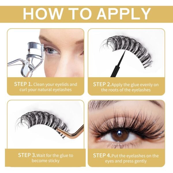 GEMERRY False Lash Glue - Super Strong Hold Black Non-Irritating Waterproof Eyelash Adhesive for Any DIY Strip Lashes - 5ml 0.17oz