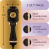 71tqzKBZSJL._AC_SL1500_.jpg Professional Blowout Hair Dryer Brush, Black Gold Dryer and Volumizer, Hot Air Brush for Women, 75MM Oval Shape (Black Gold)