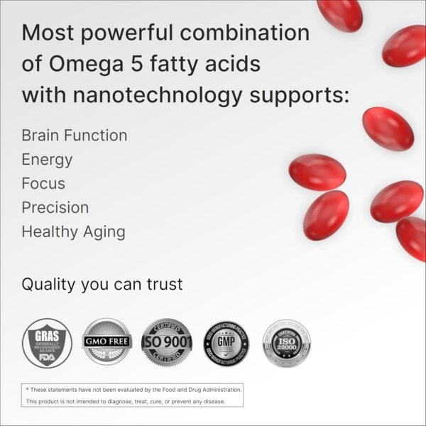Nano Pomegranate Supplement CLINICALLY Proven Brain Supplement with Anti Aging, Nanotech Delivers 100 Times The Power of Pomegranate Seed Oil in its Natural Form, 1 Bottle 60ct