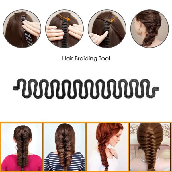71tyRzw0O0S._SL1500_.jpg Hair Bun Maker Ponytail Makers, Hair Design Styling Tool Set Hair Braiding Tools, Topsy Tail Hair Styling Tool, Topsy Hair Tail Tool with Hair Combs, Hair Twist Styling Kit French Twist Braiding