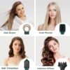 71u2rZGtMFL._AC_SL1500_.jpg IG INGLAM Hair Dryer Brush, 4-in-1 Detachable Blow Dryer Brush, Ionic Diffuser Hair Dryer & Styler Volumizer with Oval Titanium Barrel, One-Step Hot Air Blowout Brush, Dark Green
