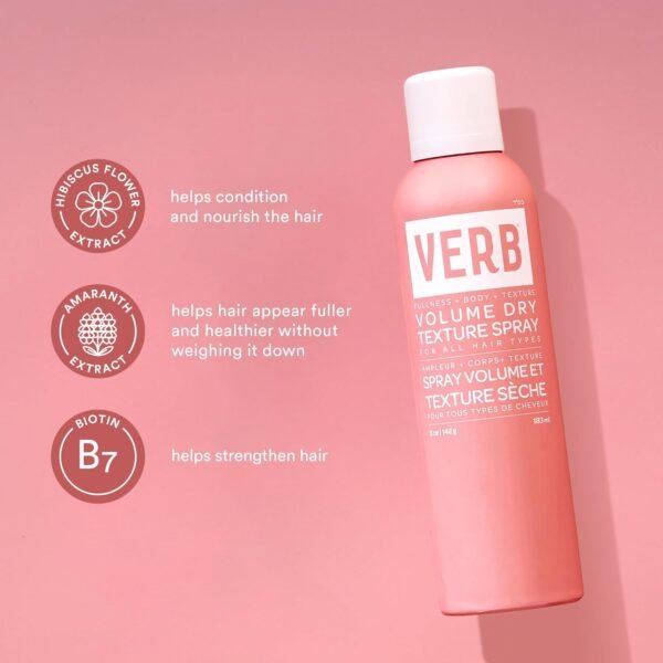 VERB Volume Dry Texture Spray- Boosts Volume, Adds Fullness & Weightless Grit - Sulfate, Paraben and Gluten Free