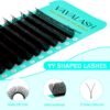 VAVALASH Y Lash Extensions D Curl 0.07mm 8-15mm Mix Tray Easy Premade Volume 4D Fans Eyelash Extension YY Type Natural Volume Lashes Extension Soft Matte Black Lashes (YY-0.07-D-8-15mm)