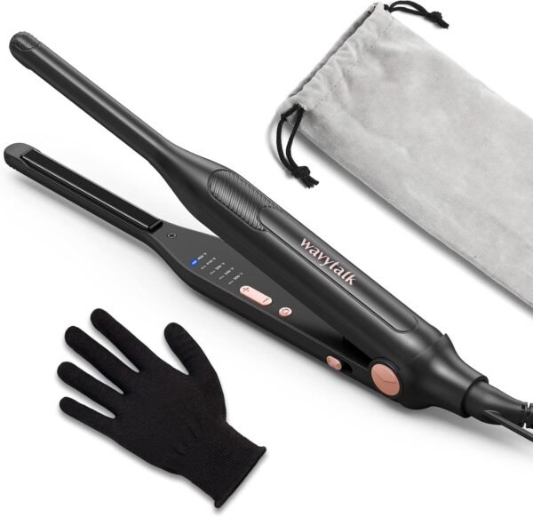 71uPNASBBNL._AC_SL1500_.jpg Wavytalk 3/10" Small Flat Iron, Pencil Flat Iron for Short Hair, Pixie Cut and Bangs, Curling Iron for Short Hair, Mini Hair Straightener for Edges with Anti-Pinch Design, Tiny Hair Straightener