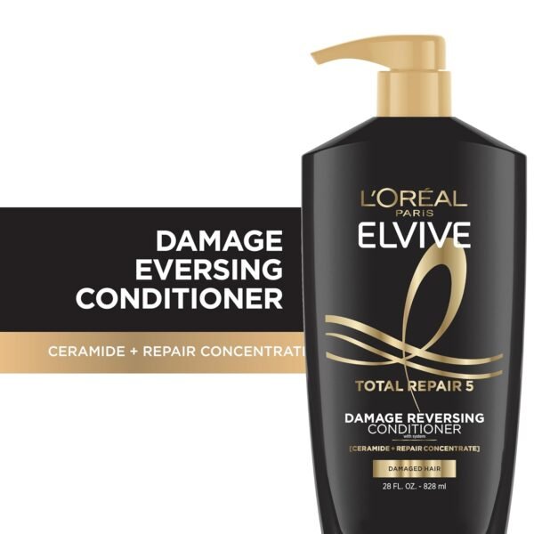 L'Oreal Paris Elvive Total Repair 5 Repairing Conditioner for Damaged Hair Conditioner with Protein and Ceramide for Strong Silky Shiny Healthy Renewed Hair 28 Fl Oz