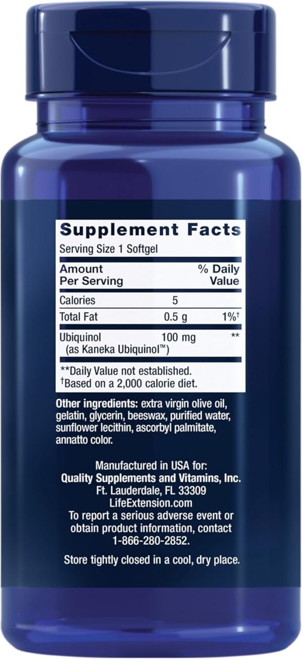 Life Extension Super Ubiquinol CoQ10 100 mg – For Heart Health & Anti-Aging - Cholesterol & Energy Management Supplement – Coenzyme Q10 for Organs - Gluten-Free, Non-GMO – 60 Softgels