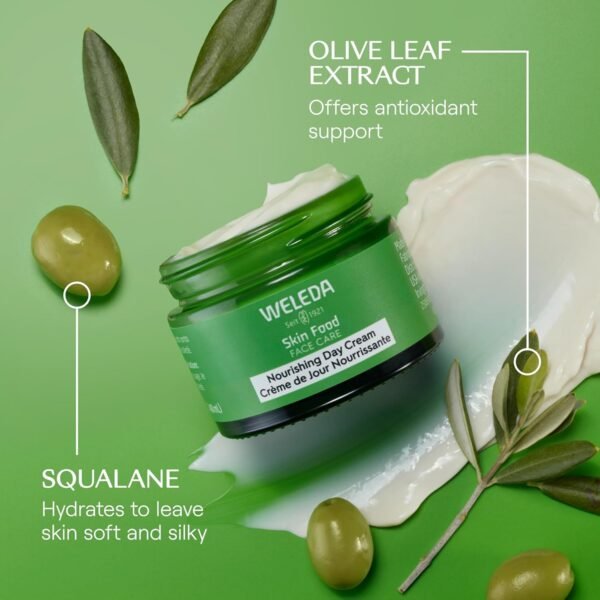 71uazaKF9YL._SL1500_.jpg Weleda Skin Food Face Care Nourishing Day Cream, 1.3 Fluid Ounce, Plant Rich Moisturizer with Olive Leaf Extract, Squalane and Chamomile
