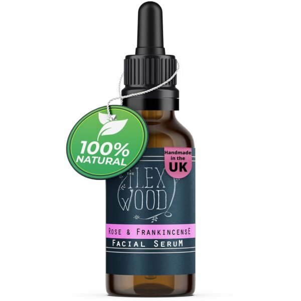 71ufwDqEEsL._SL1500_.jpg The Ilex Wood - Rose and Frankincense Face Serum - 100% Natural, Vegan, Moisturising, Anti Ageing, Wrinkle & Line Reducing Ingredients, Cruelty Free, Palm Oil Free, Plastic Free, Handcrafted - 20ml (0.68 fl oz)