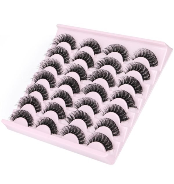 71uhE2Y3hZL._SL1500_.jpg False Eyelashes Russian Strip Lashes Volume Fake Eyelashes Extension D-Curly Wispy Handmade Soft Reusable 14 Pairs Lashes Pack