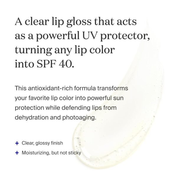 71usKttfZbL._SL1500_.jpg Supergoop! Lipscreen Shine SPF 40, 0.34 fl oz - Water-Resistant Clear Lip Gloss - Broad Spectrum SPF Lip Balm with Grape Seed Extract, Sunflower Seed Oil & Kelp Extract - Non-Sticky Formula
