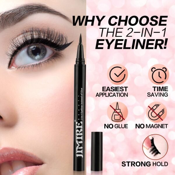 71uxppL4urL._SL1500_.jpg JIMIRE 2-in-1 Eyeliner Instead of Glue, Magic Eyeliner | Extra Strong Hold for False Eyelashes | No Magnet & No Glue Needed | Only for 20’s to Apply Lashes