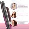 LANDOT Hair Straightener and Curler 2 in 1 - Twist Straightening Curling Iron Combo - Flat Iron Curling Iron in One for Curl Wave Straighten Hair