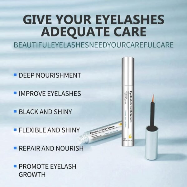 New Eyelash Growth Serum, Advanced Lash Serum for Eyelash Growth, Eyebrow Growth serum for Women, With Advanced Formula to Boost Longer Fuller and Thicker Looking Lashes for Sensitive Eyes (2 Bottle)