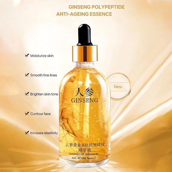 One Ginseng Per Bottle-Ginseng Gold Polypeptide Anti-Ageing Essence, Ginseng Polypeptide Anti-Ageing Essence, Ginseng Polypeptide Essence, Ginseng Serum Korean Anti Aging, Ginseng Anti Ageing, Ginseng Anti-Wrinkle Essence for Women