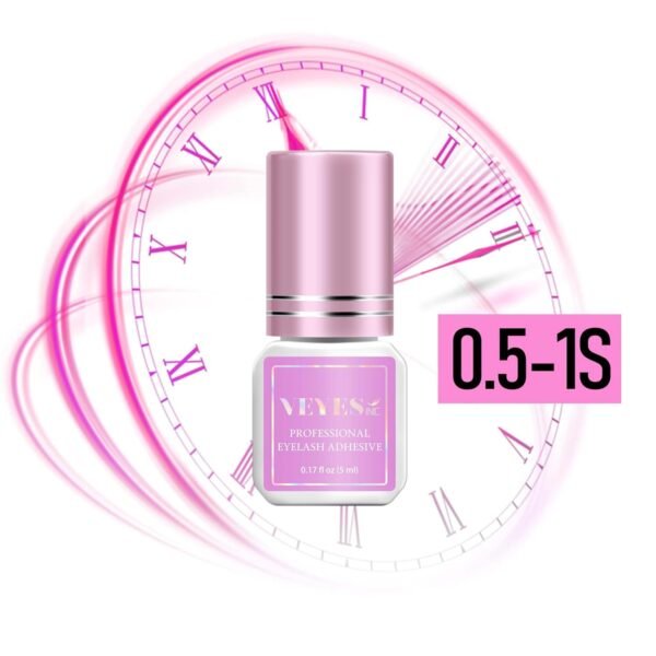 71vacwZTdEL._SL1500_.jpg VEYES INC Eyelash Extension Glue - 0.5-1 Sec Drying (0.17fl.oz / 5ml)/Up to 8 Weeks Retention/Black Adhesive Salon Use for Lash Tech