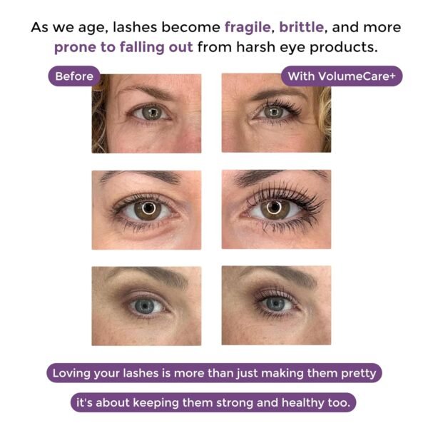 71vbOgF246L._SL1500_.jpg VolumeCare+ Mascara For Older Women - Extreme Length and Volume 2-in-1 Formula - No Clumps, Long-Wearing, Hypoallergenic Mascara For Sensitive Eyes (Dark Brown)