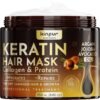 Keratin Hair Mask for Dry, Damaged or Long Hair - Deep Conditioner Masque with Protein, Coconut, Jojoba & Avocado Oil – Collagen Treatment for Hair Growth & Hydration, Split Ends Repair, Color-Safe