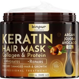 Keratin Hair Mask for Dry, Damaged or Long Hair - Deep Conditioner Masque with Protein, Coconut, Jojoba & Avocado Oil – Collagen Treatment for Hair Growth & Hydration, Split Ends Repair, Color-Safe