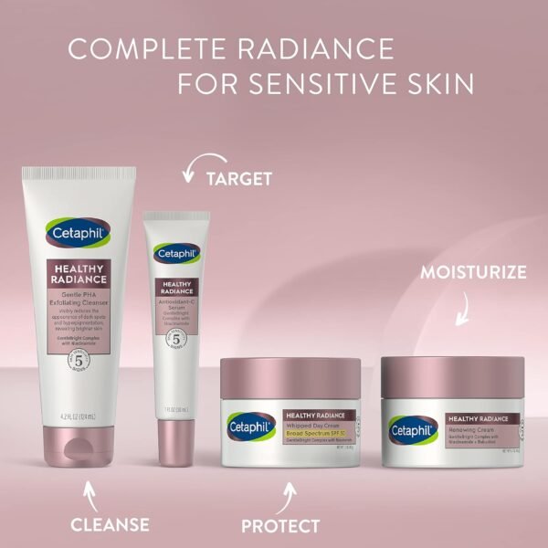 71vdLJCxdWL._SL1500_.jpg Cetaphil Face Day Cream, Healthy Radiance Whipped Day Cream w/SPF 30, Visibly Reduces Look of Dark Spots, Brightening Lotion, Designed for Sensitive Skin, Hypoallergenic, Fragrance Free, 1.7oz